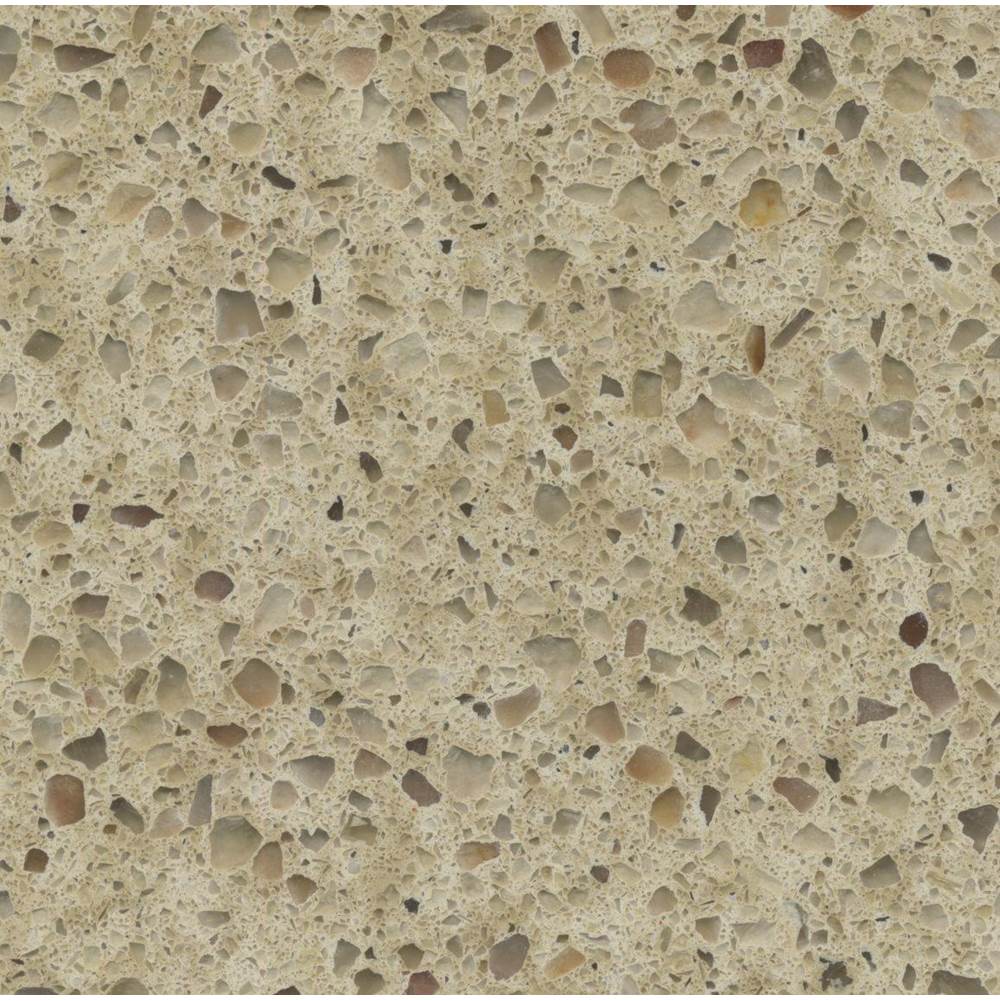 Empire Industries QUARTZ EURO 61 X 22 1.25'' CAFE LATTE COUNTERTOP WITH BISCUIT RECTANGULAR BOWLS INSTALLED