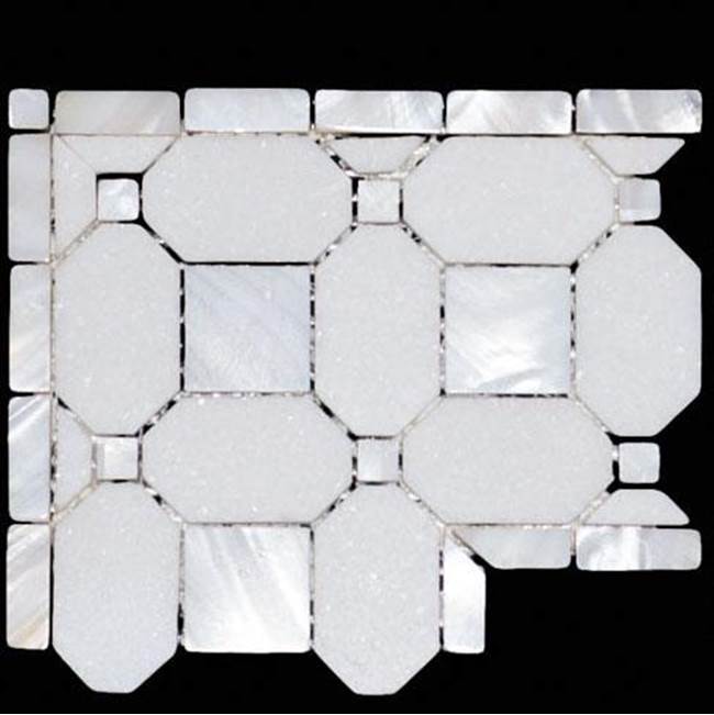 R&D Intricate Wholesalers Square and Dot Corner Thassos and Mother of Pearl