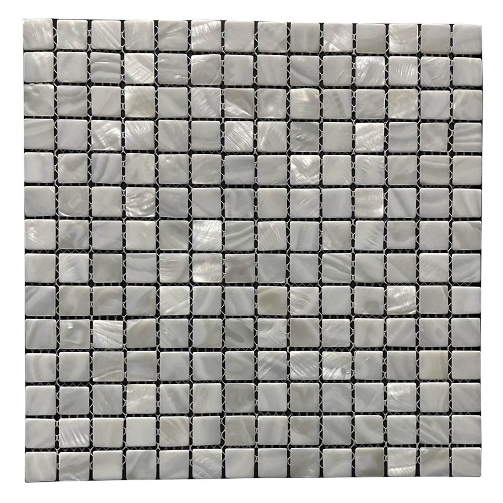 R&D Intricate Wholesalers Pwj10-2020 7/8X7/8 Super White Pearl 2Mm Joint On Mesh 12X12 = 1Sf Sold By The Sheet