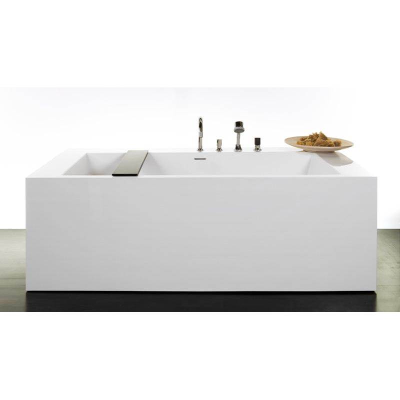 WETSTYLE CUBE BATH 72 X 36 X 24 - 2 WALLS - BUILT IN MB O/F and DRAIN - COPPER CON - WHITE TRUE HIGH GLOSS