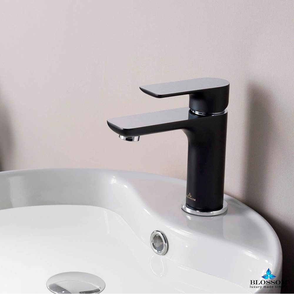Blossom Single Handle Lavatory Faucet - Chrome / Matte Black