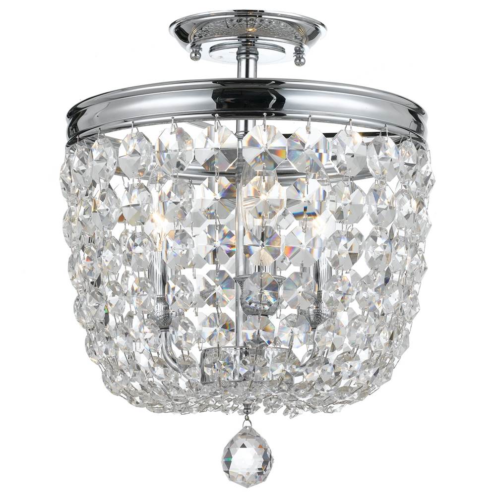 Crystorama Archer 3 Light Spectra Crystal Polished Chrome Ceiling Mount