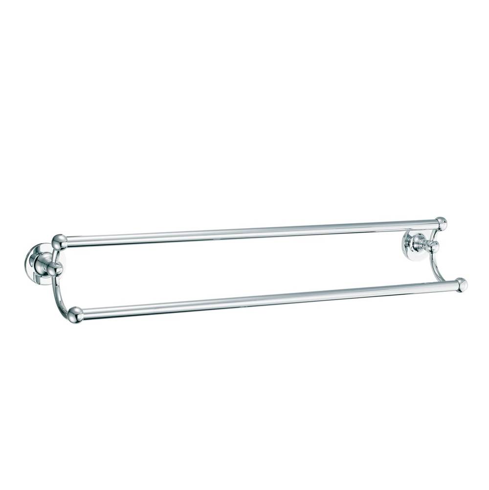 Empire Industries CARLTON STAINLESS STEEL 24'' DOUBLE TOWEL BAR POLISHED CHROME