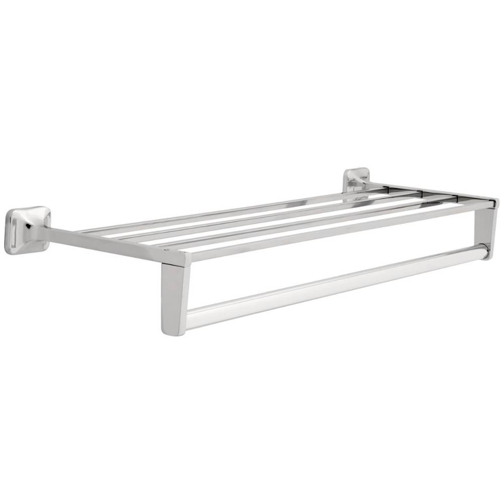Franklin Brass 24 Towel Shelf with Bar and Support Braces, Polished Chrome