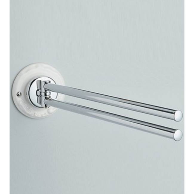 Herbeau ''Charleston'' Pivotable Towel Bar in Rouen Marly, Old Silver