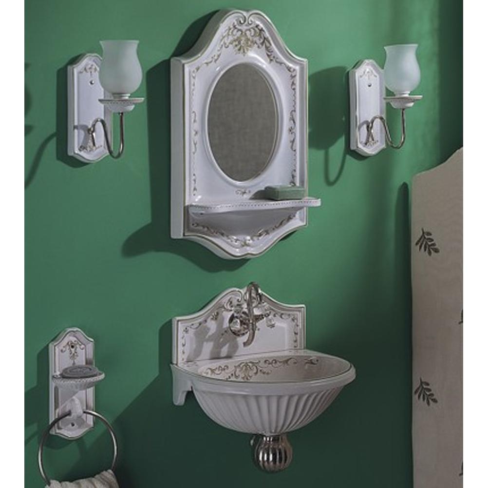 Herbeau ''Sophie'' Wall Light in Moustier Polychrome, Old Silver