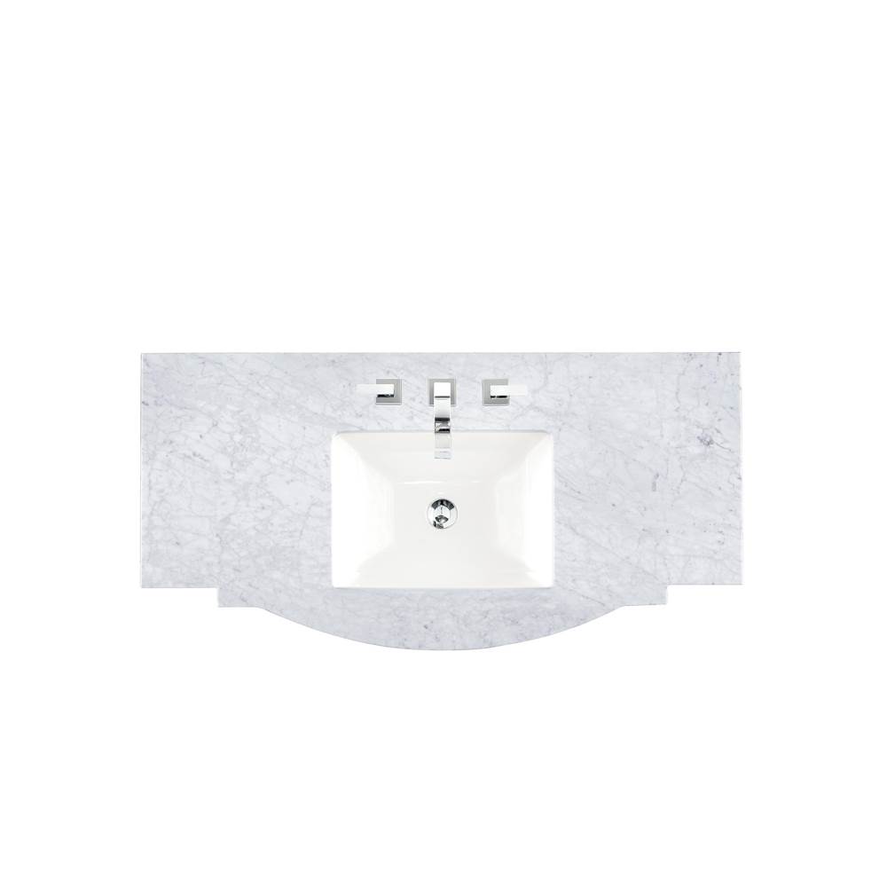 James Martin Vanities 46'' Single 3 CM Top, Carrara White w/ Sink