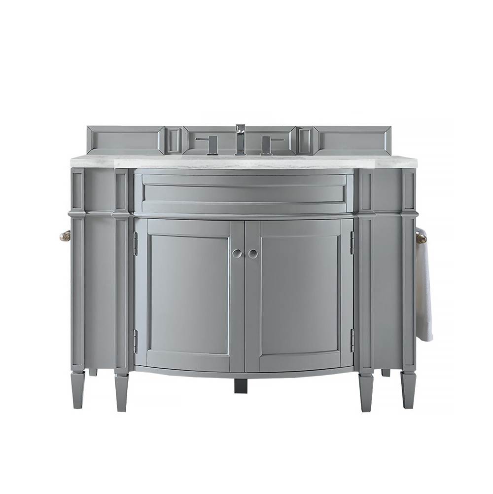 James Martin Vanities Brittany 46'' Single Vanity, Urban Gray w/ 3 CM Arctic Fall Solid Surface Top