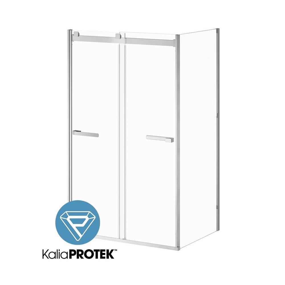 Kalia AKCESS 2.0™ with KaliaProtek™  2-Panel Sliding Shower Door Corner Installation 48''x79'' Reversible  -  Return Panel 36''x79'' Reversible Clear with Film Glass - Chrome