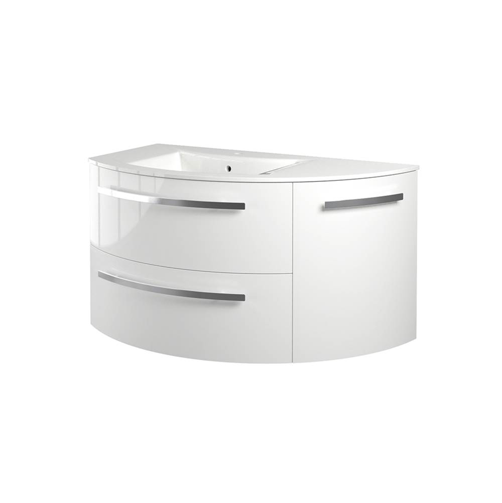 Latoscana Ambra 38'' Vanity With Right Rounded Cabinet In White