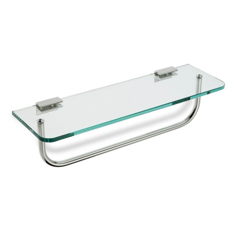 Nameeks Clear Glass Bathroom Shelf with Towel Bar