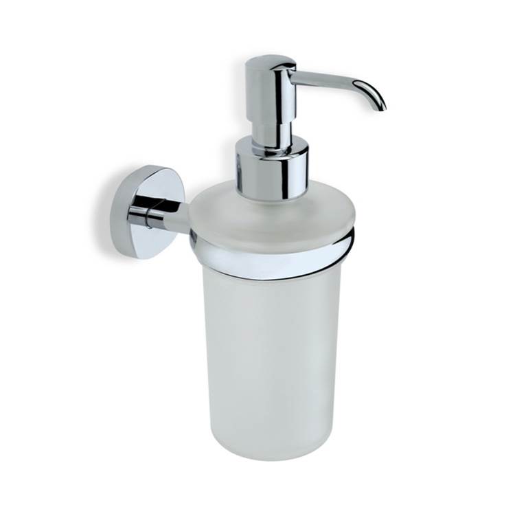 Nameeks Chrome Frosted Glass Soap Dispenser with Brass Mounting