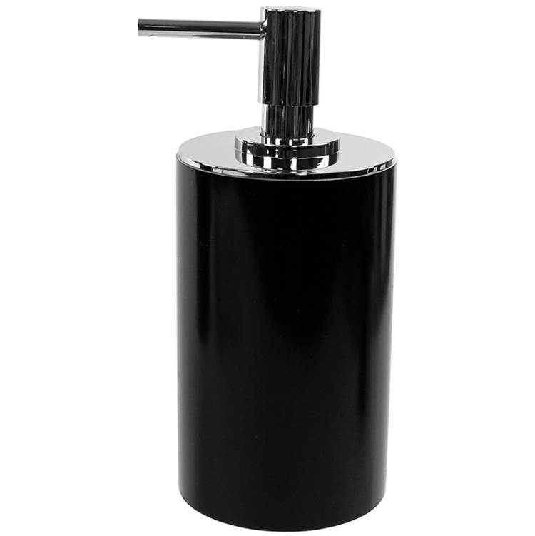 Nameeks Black Round Free Standing Soap Dispenser in Resin