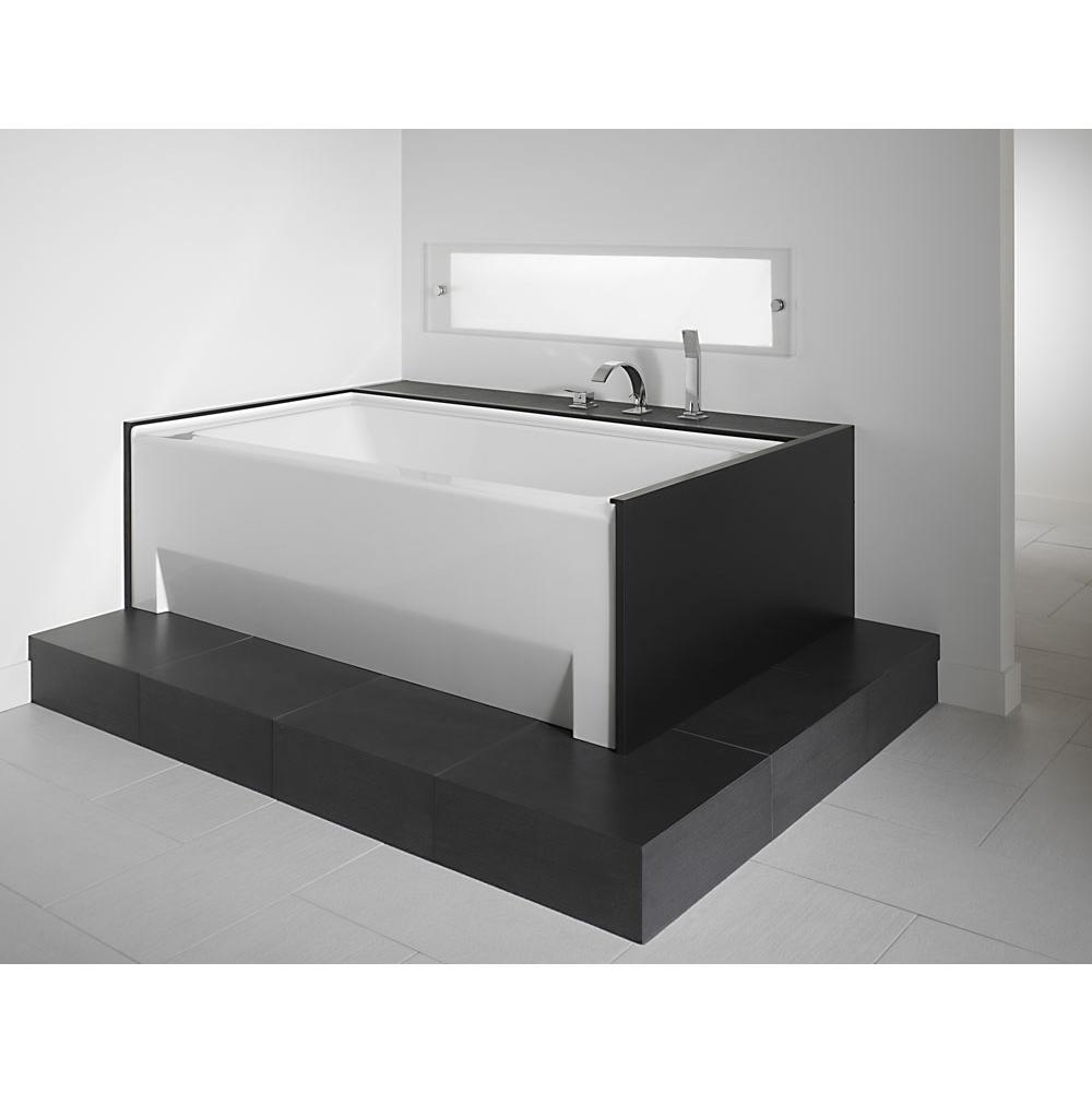 Neptune ZORA bathtub 32x60 with Tiling Flange and Skirt, Left drain, Whirlpool/Mass-Air/Activ-Air, Biscuit
