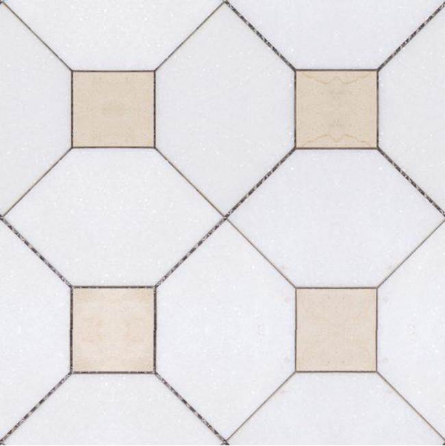 R&D Intricate Wholesalers Wide Square Thassos and Crema Marfil Polished