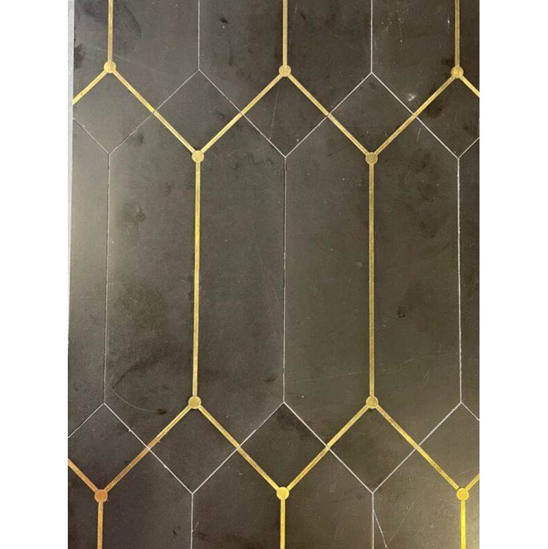 R&D Intricate Wholesalers Nero Marquina Honed and Brass Polished