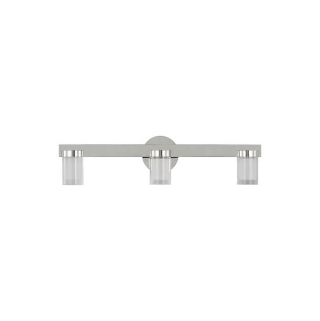 Visual Comfort Modern Collection Kelly Wearstler Esfera 3-Light Dimmable Led Medium Bath Vanity With Polished Nickel Finish And Crystal Shades