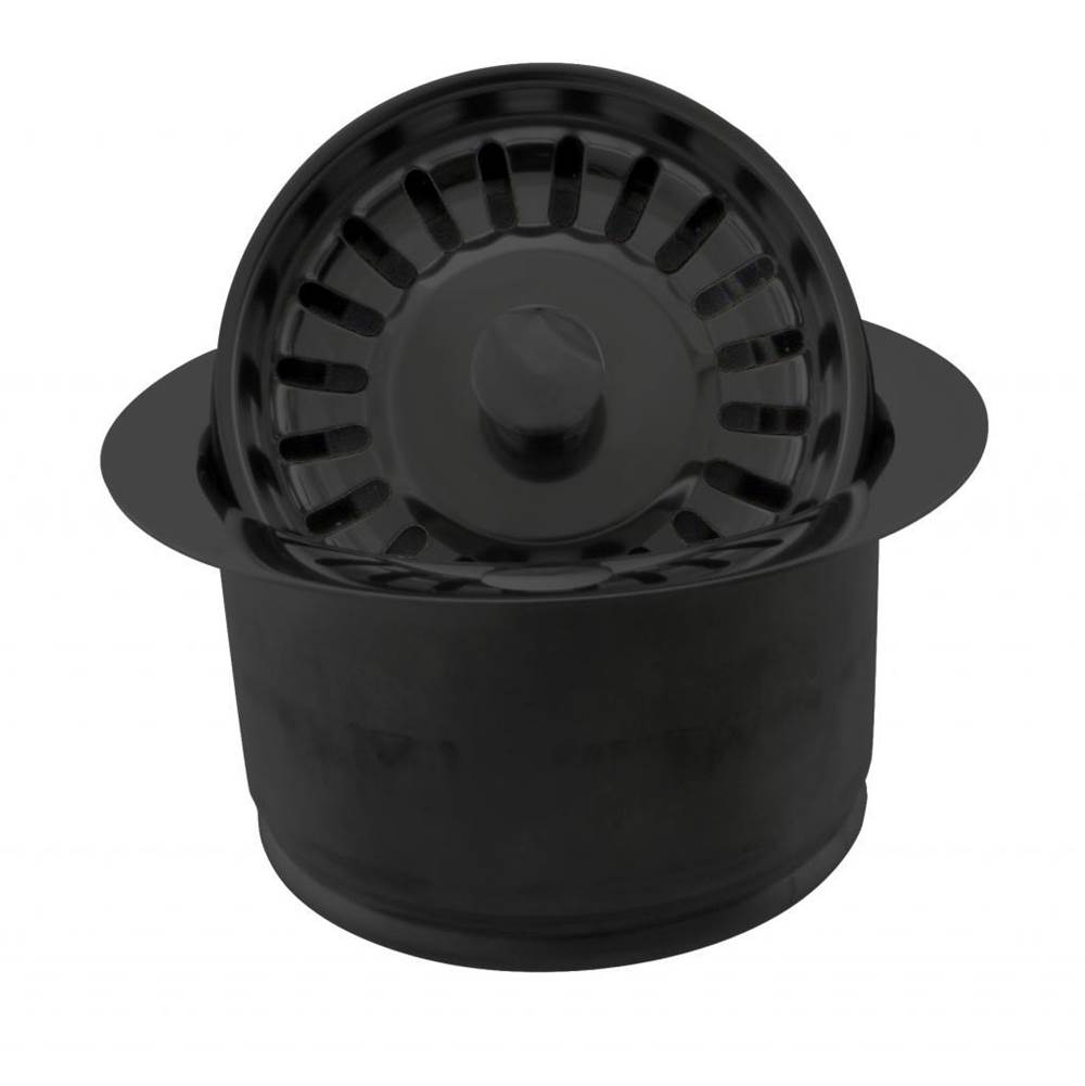 Westbrass InSinkErator Style Extra-Deep Disposal Flange and Strainer in Powdercoated Flat Black