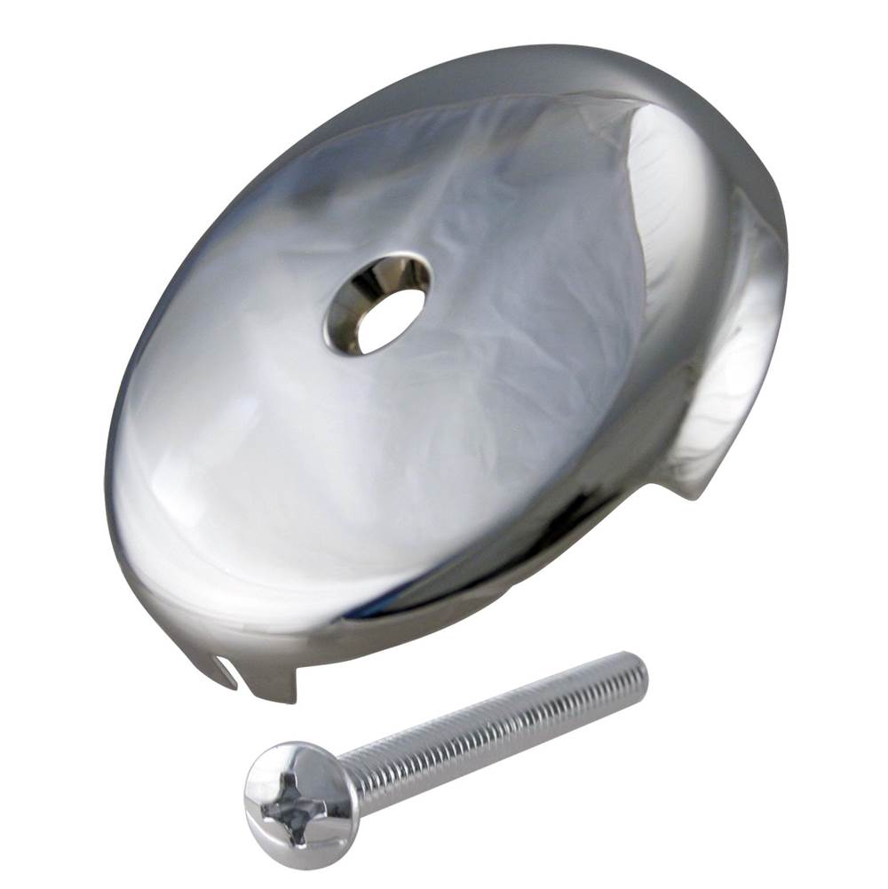 Westbrass 3-1/8 in. Single Hole Overflow Face Plate and Screw in Polished Chrome