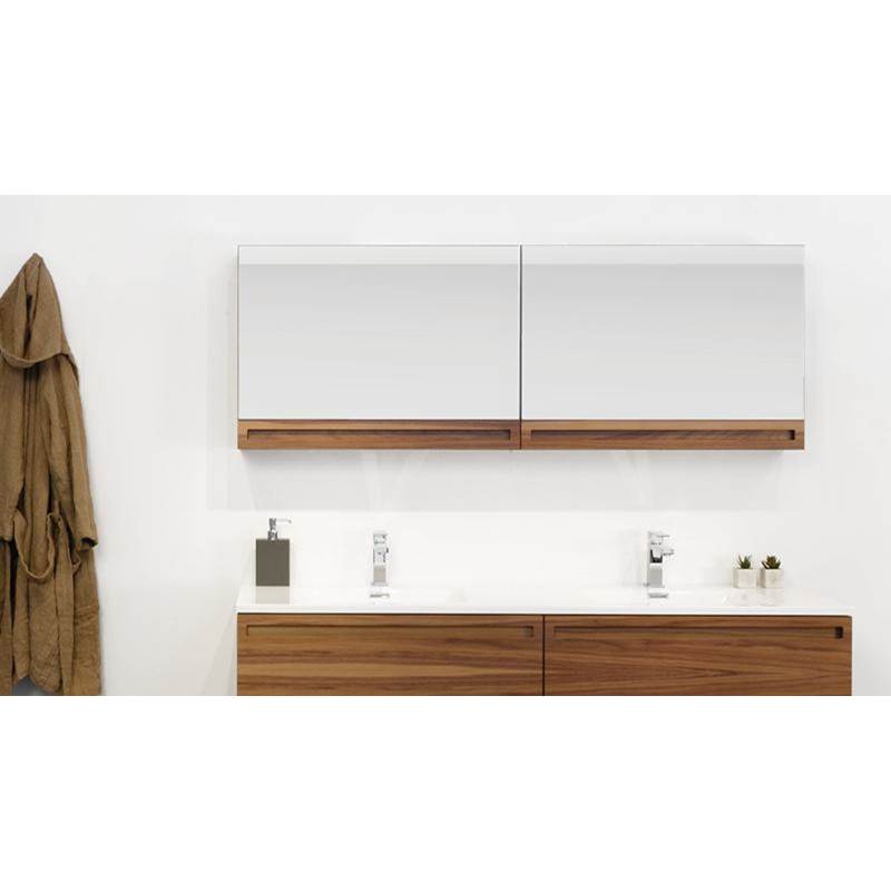 WETSTYLE Furniture Element Rafine - Lift-Up Mirrored Cabinet 24 X 21 3/4 X 6 - Walnut Natural No Calico